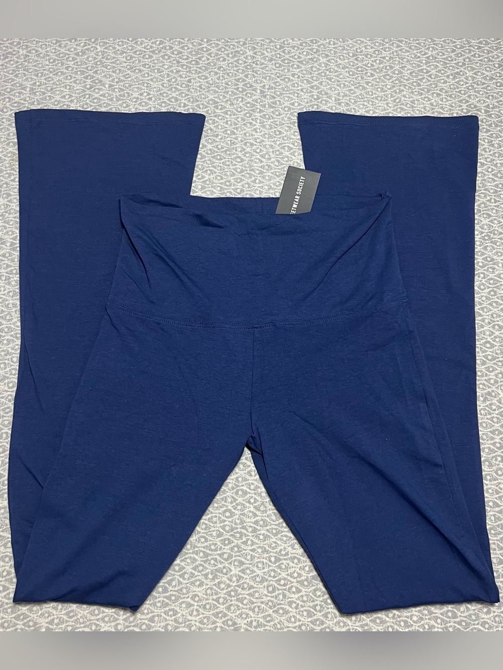 Urban Planet Navy Blue Fold Over Flared Leggings - Small